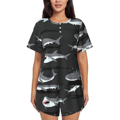 Pyjama requins doux pour femme fini les vêtements de nuit inconfortables et trop chauds