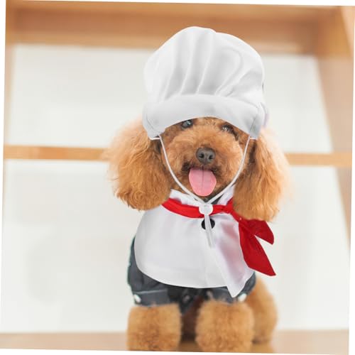 Disfraz Chef para Perros Yardwe Talla Única Blanco miniatura 5