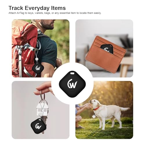 Image of Air Tag for Apple with Loud Buzzer, Works with Apple Find My(No App Required), Worldwide Tracking for Keys, Wallets, Luggage, Pets and More, No Sim Needed, Replaceable Battery(Black)