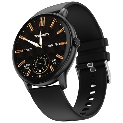 Fire-Boltt Phoenix Pro Round Smart Watch 1.39″ HD Display with Bluetooth Calling, AI Voice Assistant, SpO2 & Heart Rate Monitor, 120+ Sports Modes, IP67 Waterproof Smartwatch for Men & Women - Black view 1