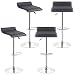 Tabourets de Bar Lot de 4 Pivotante avec Repose-Pieds, Chaise Haute Bar Moderne en Cuir Artificiel, Carré-Design, Hauteur Réglable - Tabourets Hauts Facile à Monter (4, Noir)