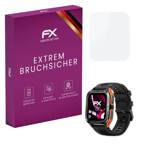 atFoliX Plastic Glass Protective Film compatible with Kospet Tank M2 Glass Protector, 9H Hybrid-Glass FX Screen Protector