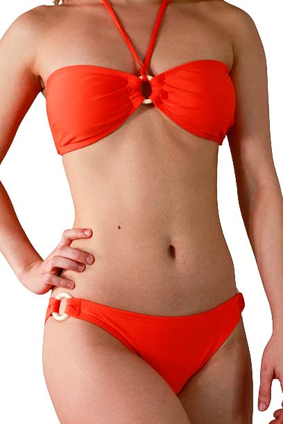 NORDESTINA Conjunto Bikini Brasileño 2 Piezas, Bañador, Ropa Baño Mujer, Bikini Bandeau, Top Ajustable, Liso, Hecho en Brasil, Laura