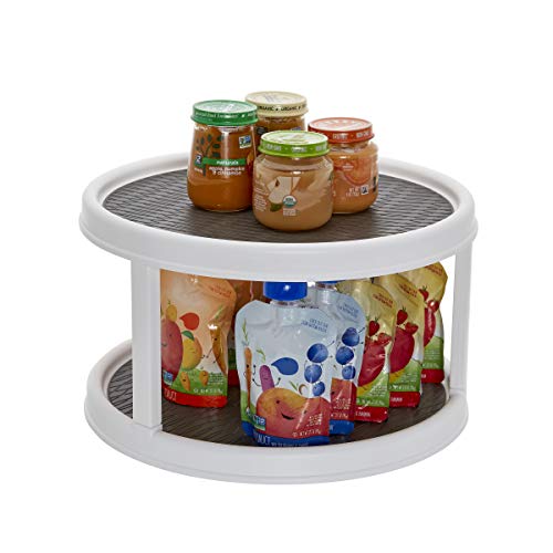 Copco Non-Skid 2 Tier Turntable, 12-Inch, White/Gray #TOP1