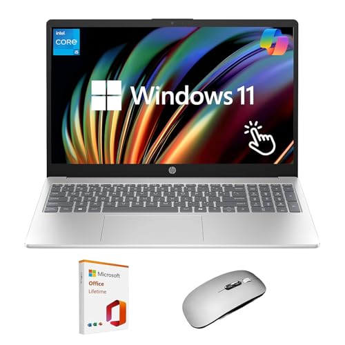 Image of HP 15.6'' FHD Touchscreen Laptop, Intel 10-Core i5-1334U, 16GB RAM 512GB SSD, Lifetime MS Office & Copilot AI, Laptop for Business&Student, WiFi 6, Windows 11 Home