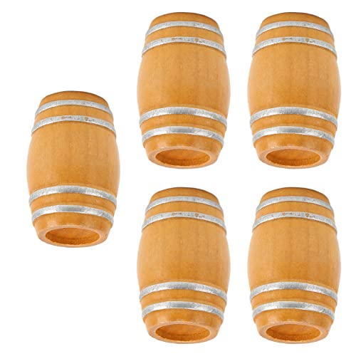 Generic Carril, Madera Drum Minatura Cosas 5 PPC Miniatura Barril de Cerveza de Madera con Simulación Vintage 1:12 Modelo de Barril de Vino de Casa de Muñecas para Accesorios de Casa Muñecas