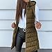 Long Puffer Vest Women 2025 Hooded Quilted Vests Winter Warm Sleeveless Lightweight Outerwear Jacket With Pockets Vest Puffer Coffee XL