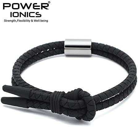 Braccialetti Power Ionics Uomo - Silicone Rosso Con Anello Grigio - Regolabile Per Polsi 12-23cm - Foto 12