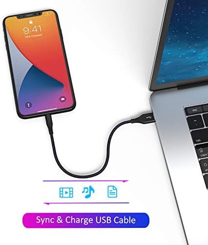 ADILIFT Short Charger Cable, [5-Pack 20cm] Lightning Charging Cable 0.2m Nylon Braided Cord Lead USB Fast Charging Cord Compatible with iPhone 11 Pro Max Xs X XR 8 7 6s 6 plus SE 5s etc.