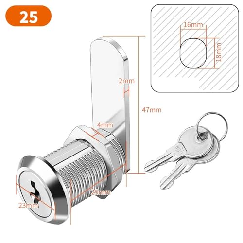 Image of RV Storage Locks, Camper Compartment Storage Door Locks with Keys, Cabinet Lock for RV Camper Travel Trailer, Drawer Cabinet Toolcart Storage, 1 Inch 2 Locks with 4 Keyed Alike, Zinc Alloy