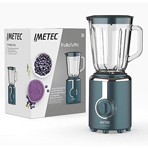 Imetec FrullaTutto Standmixer Eisbrecherblätter aus Edelstahl, 800 ml Glas, kratzfestes Glas, 2 Geschwindigkeiten, Impulsbetrieb, 500 W, 2 Geschwindigkeiten Cover