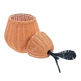 BUGUUYO Handgefertigter Birnenförmiger Weidenkorb Mit Deckel Nachhaltiger Vielseitiger...