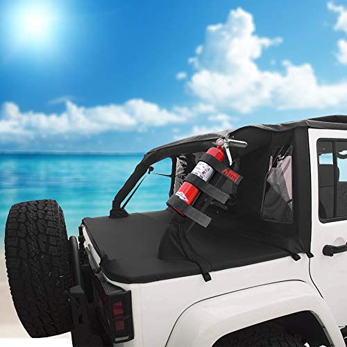 Amerex B417T Dry Chemical 2.5 Pounds lbs Fire Extinguisher with Vehicle Bracket and Mobile Deals Adjustable Roll Bar Holder Mount compatible with Jeep Wrangler Unlimited, CJ, JK, TJ - Durable Strap