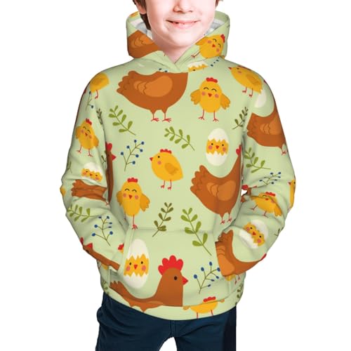 Cute Chicken and Chicks Kid Hoodies Boys Sweatshirts Girls Pullover with Pocket3