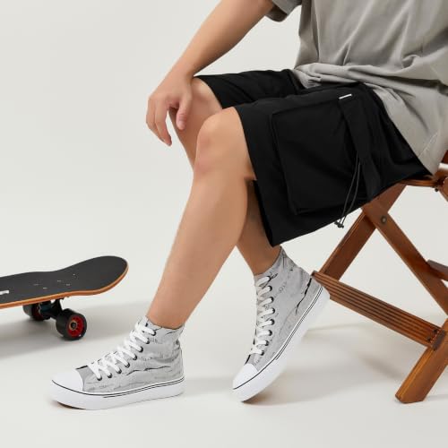 Image of yageyan Men's High Top Canvas Sneakers Fashion Lace up Walking Shoes Casual Classic
