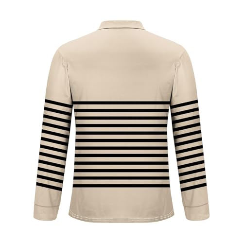 Cambkatl Men's 1/4 Zip Long Sleeve Lapel Golf Shirts - Color Block Stretch 2025 Fall Tennis Business Casual T-Shirt4