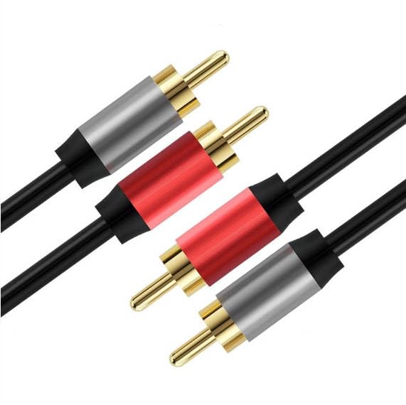 Cavo audio stereo RCA da 2 RCA a 2 RCA, da maschio a maschio, a doppio canale, per altoparlanti e amplificatori, compatibile con CD, TV, DVD  44