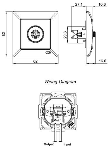 Unterputz Antennendose 1-Loch Sat End F-Stecker, All-in-One, Serie G1 reinweiß