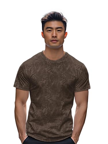 Image of Urbano Fashion Men's Printed Half Sleeve Slim Fit Cotton T-Shirt