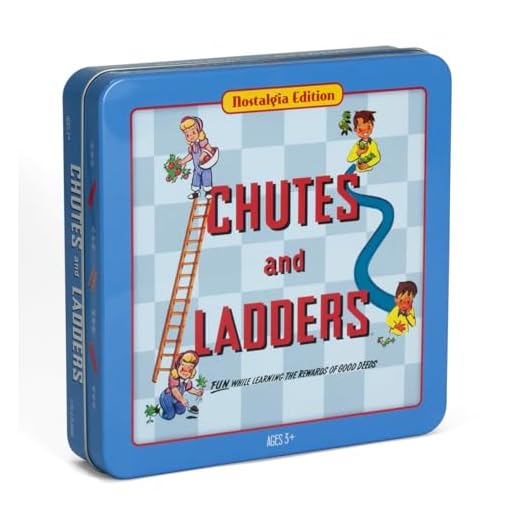 Chutes and Ladders Deluxe Board Game in Classic Nostalgia Collector's Tin