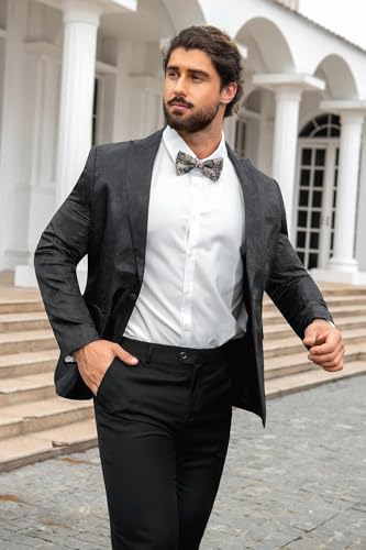 Cloudstyle Mens 2 Piece Paisley Dress Suit One Button Party Wedding Blazer Pants Sets4