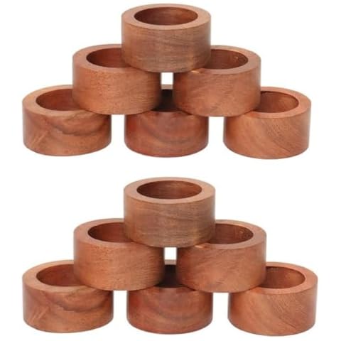 ARN Craft Handmade Wooden Napkin Ring Set Cover