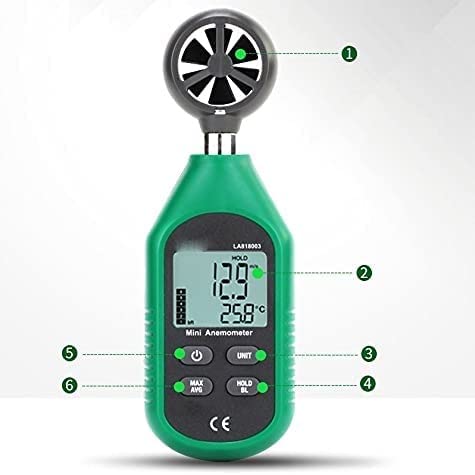 Professional Wind-Gauge Anemometer Handheld Wind Speed Measuring Digital Wind Speed Tester Airometer，Multifunctional Measurement, Easy to Read
