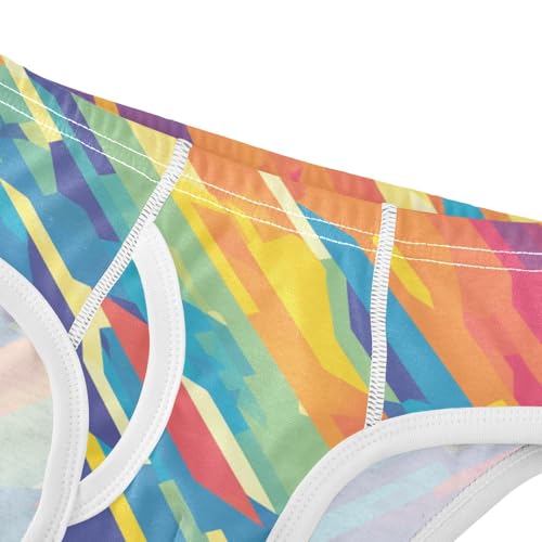 KLL Abstract Rainbow Stripes Toddler Boys' Cotton Underwear Briefs Breathable Children Panties4