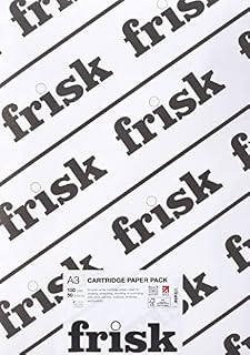 Frisk 50-Piece 150gsm A3 Drawing Cartridge, Paper, White, 43 x 30 x 1 cm