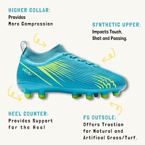 Boys Girls Soccer Cleats - Kids Dynamic Collar Football Shoes - Firm Ground Outdoor(Toddler/Little Kid/Big Kid)4