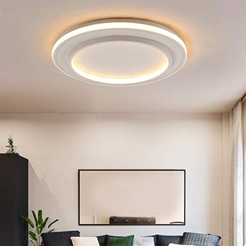 Plafonnier LED moderne rond de 45cm et 26W blanc froid en métal et acrylique