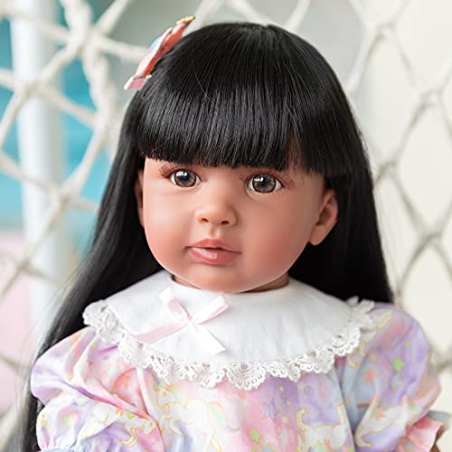 Muñeca Bebé Reborn Afroamericana 60 cm Realista miniatura 3