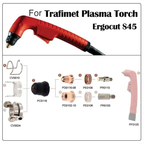 Kit buse PD0116-08 électrode PR0110 pour torche plasma Klutch S45 - 6