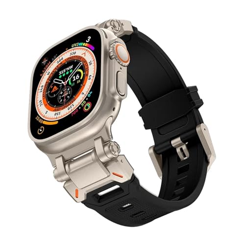Ya en manzanajugosa.com: NVVVNX Correa de goma suave para Apple Watch Ultra 2 1 Band 49mm 45mm 44mm 42mm S10 46mm Pulsera de goma de lujo para IWatch Series 9 8 7 6 SE 5 Accesorios Correas de reloj(Titanium black,S10 46mm)