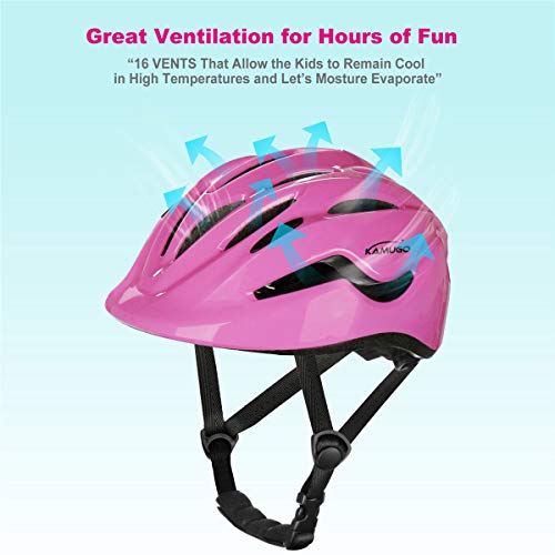Kamugo Bike Helmet Kids Toddler, Girls And Boys Bike Helmet Adjustable Helmet For Age 2-8 Years Old, Multi-Sport Helmet For Cycling Skateboard Skating Scooter Helmet (Darkpink) #TOP3