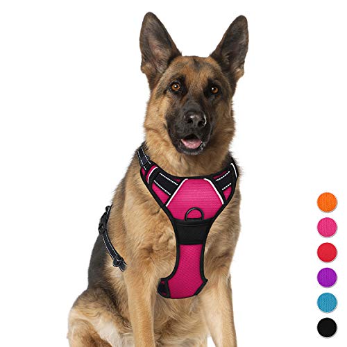 BARKBAY No Pull Pet Harness  Dog Harness Adjustable Outdoor Pet Vest 3M Reflective Oxford Material Vest for pink Dogs Easy Control for Small Medium Large Dogs (XL)