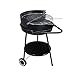 Holzkohlegrill, Edelstahl Runder BBQ im Freien Holzkohle Barbecue Grill Geräucherte Herd für Picknick Patio Hinterhof Camping Kochen (Color : Black)