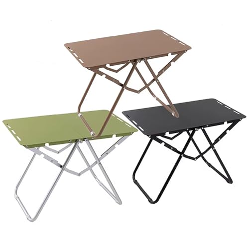 Mesa Plegable Ligera de Aluminio - Mesa portátil para Picnic y Camping, Ideal para Viajes al Aire Libre, Playa, barbacoas en el jardín y Fiestas - Compacta y Duradera (Verde)