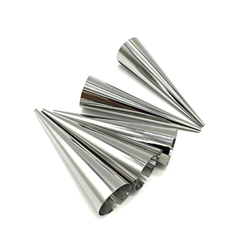 FUNOMOCYA 18pcs Stainless Steel Croissant Tube Molds Cylindrical Baking Tool Cannoli Cupcake Decoration Reusable Easy to Silver