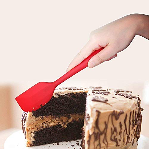 Image of DOZZBY Silicone Spatula Brush for Cooking, Spectula for Cake, Spatula for Non Stick Cookware, Spatula 1, Silicone spatulas (Set of 5 (Red))