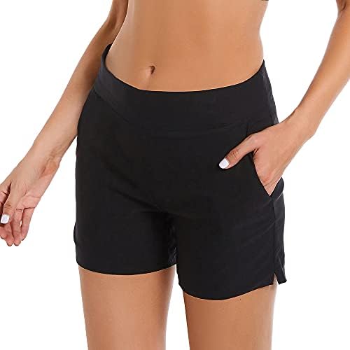 Women&#39;s Chino Shorts - 4&#34; Inseam, High Waisted, Elastic, Summer Casual Shorts with 2 Front Pockets