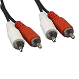 Kentek 25 Feet Ft RCA RW Red White Male to Male M/M Cable Cord for Stereo Audio for PC Auto Monitor Sound System