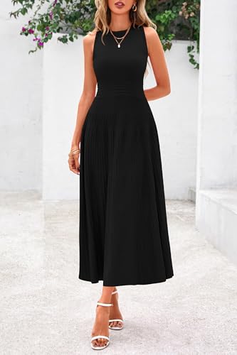 prettygarden womens summer pleated midi work dress
