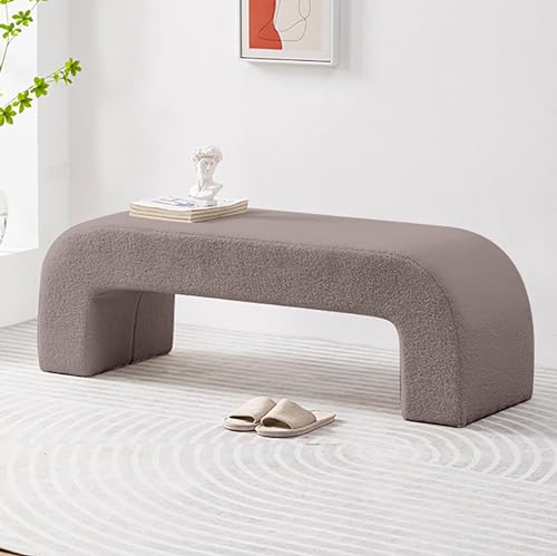 Banc ottoman rembourré en sherpa pour une chambre élégante