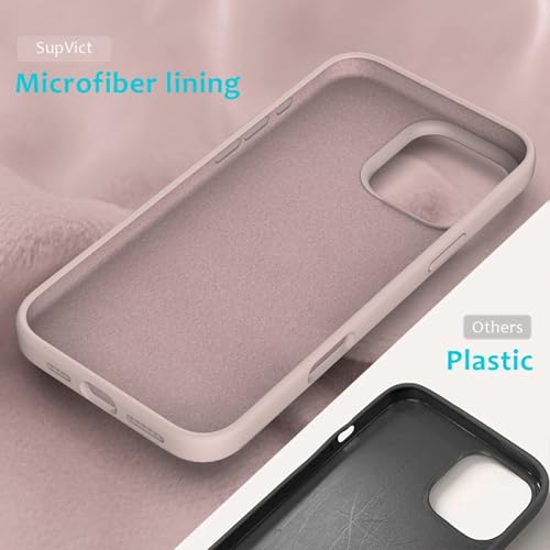 Image of FIRST MART Silicone Back Case for iPhone 16 Pro, Soft-Touch Phone Back Cover for Apple iPhone 16 Pro - Rose Pink