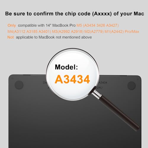 Matte kristalheldere ultradunne harde hoes voor 14" MacBook Pro 2021-2026 M1 M2 M3 M4 M5 Pro/Max - Afbeelding 3
