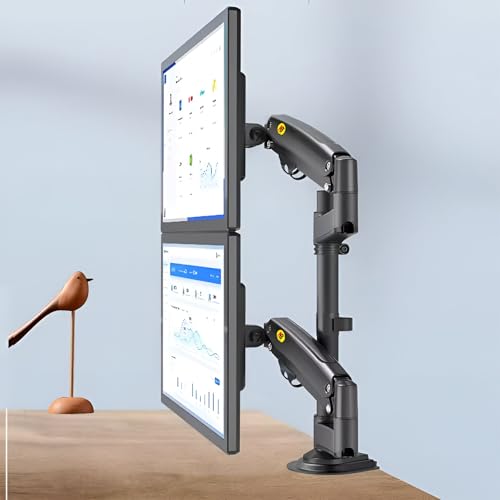 Image of SYGA NB H180 Dual Monitor Desk Mount, 22-27 Inches, 2-9 kg Load Capacity-Black