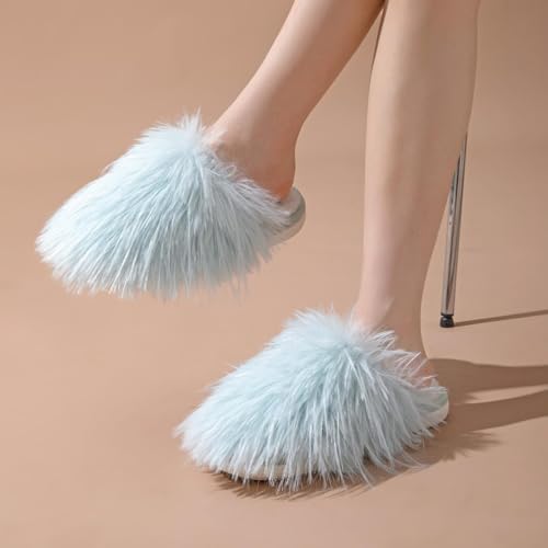 Cute Plush Slipper for Women Close-toe Lightweight Casual Winter Slide Faux Fur Anti-slip Flat Sandal Lounging Shoe 5
