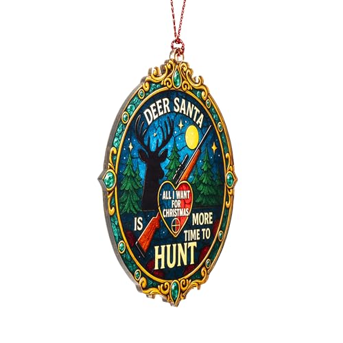 Image of Deer Santa Hunting Ornament - Hunting Ornament - Hunting Gifts - Cabin Decor - Christmas Ornament - Christmas Ornament 2025 - White Elephant Gifts - Xmas Tree Funny Decoration