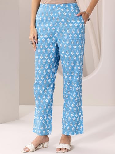 Image of Libas Printed Cotton Straight Kurta With Trouser and Dupatta